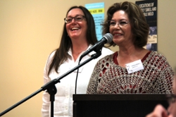 SPHERU's Sylvia Abonyi and Kathleen McMullin emcee the closing symposium at Wanuskewin Park on June 13. SPHERU's Sylvia Abonyi and Kathleen McMullin emcee the closing symposium at Wanuskewin Park on June 13.